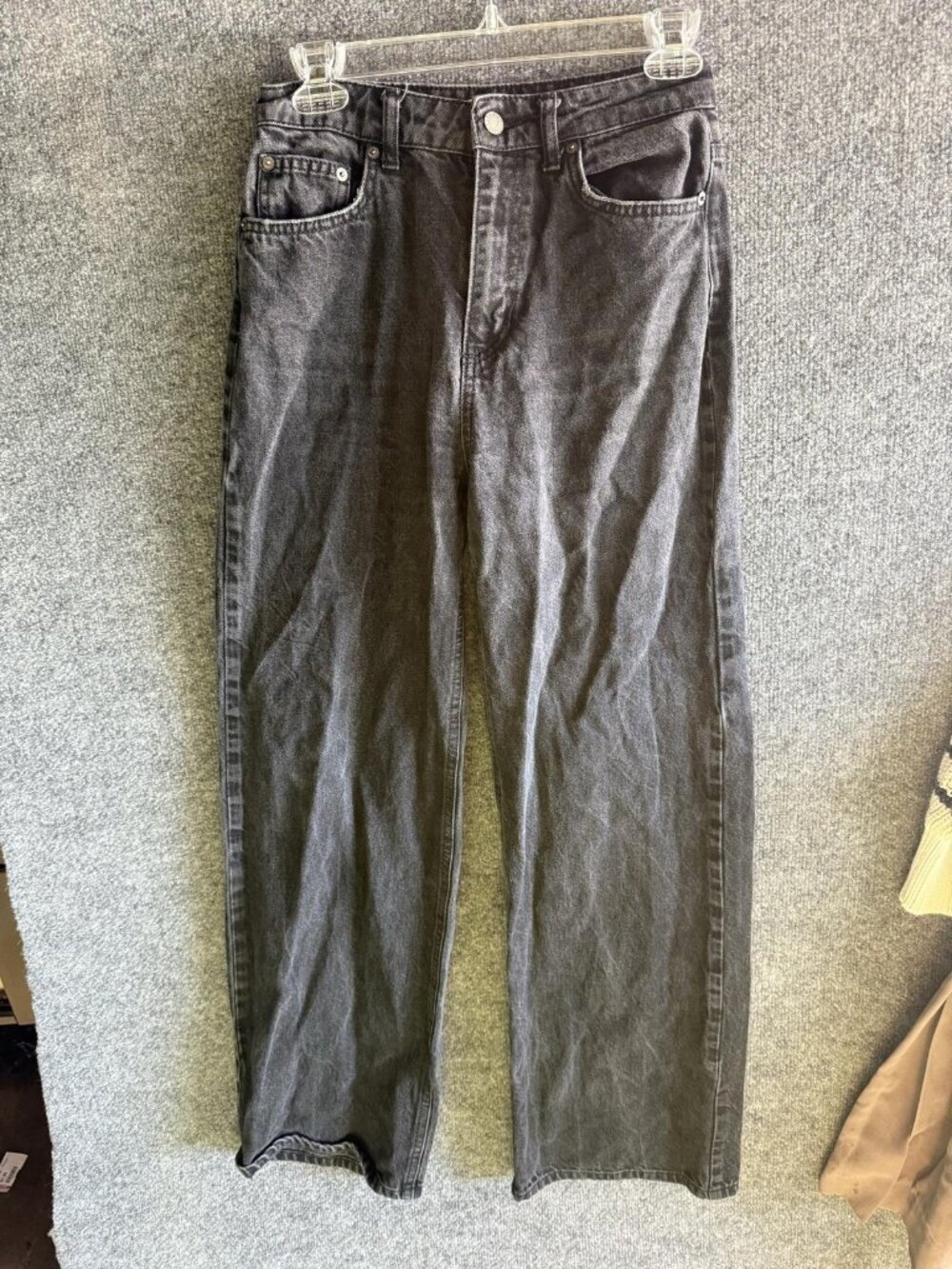 Nakd Wide High Waist Jeans Womens 36 Gray Charcoal Wide Leg Relaxed Denim Pants